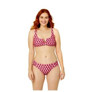 Time and Tru Women's Geo Print Side Ruched Bikini Set